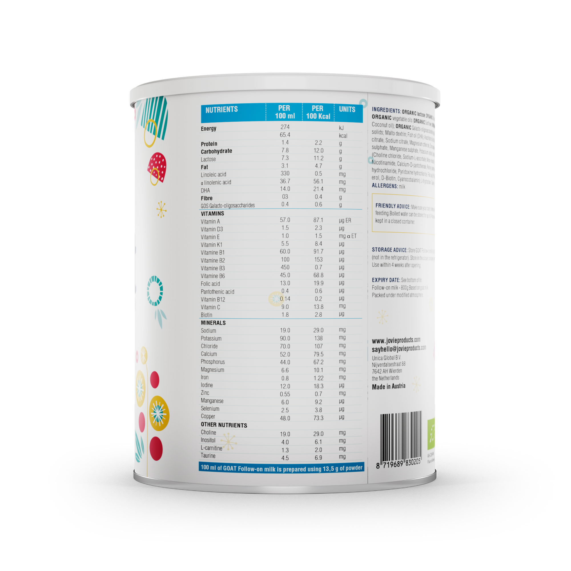 Jovie Goat Milk Formula